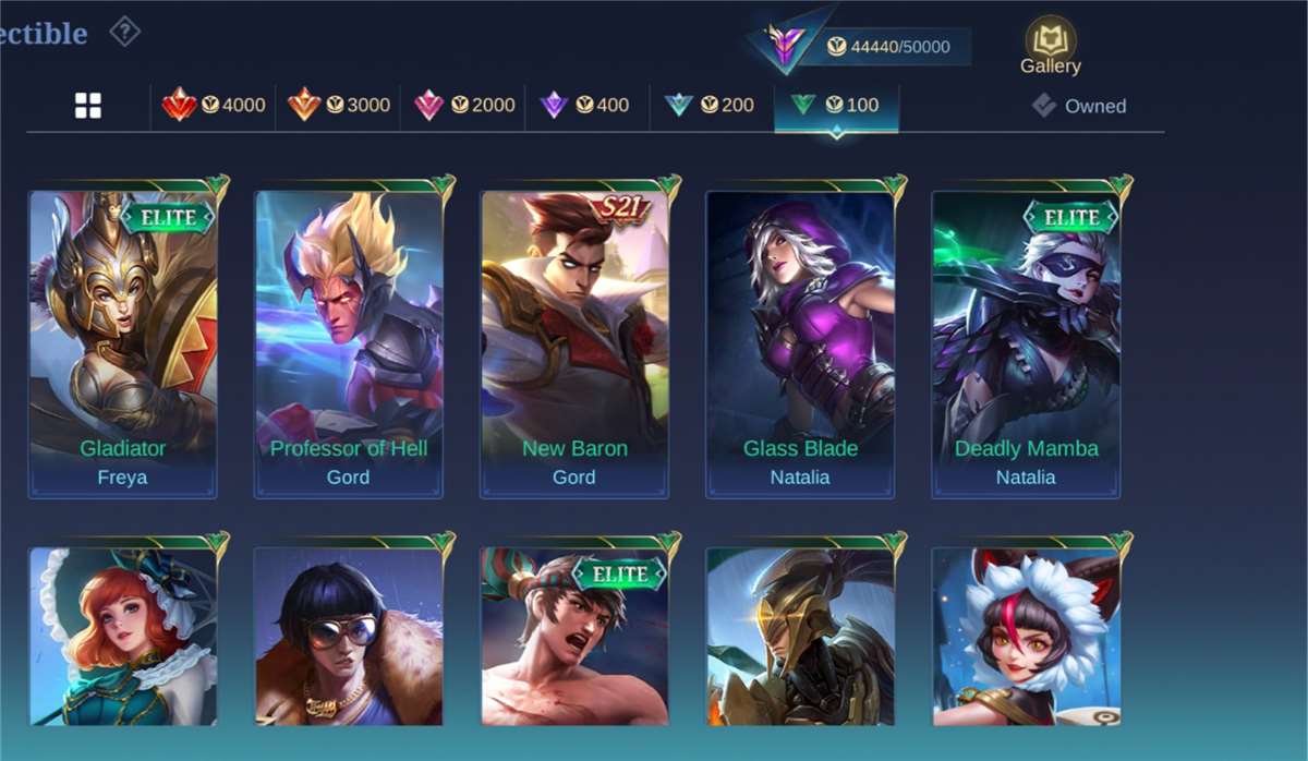 Game account sale Mobile Legends